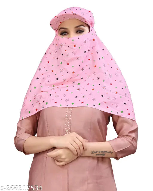 Summer Sun Protection Women Cap Mask Pink