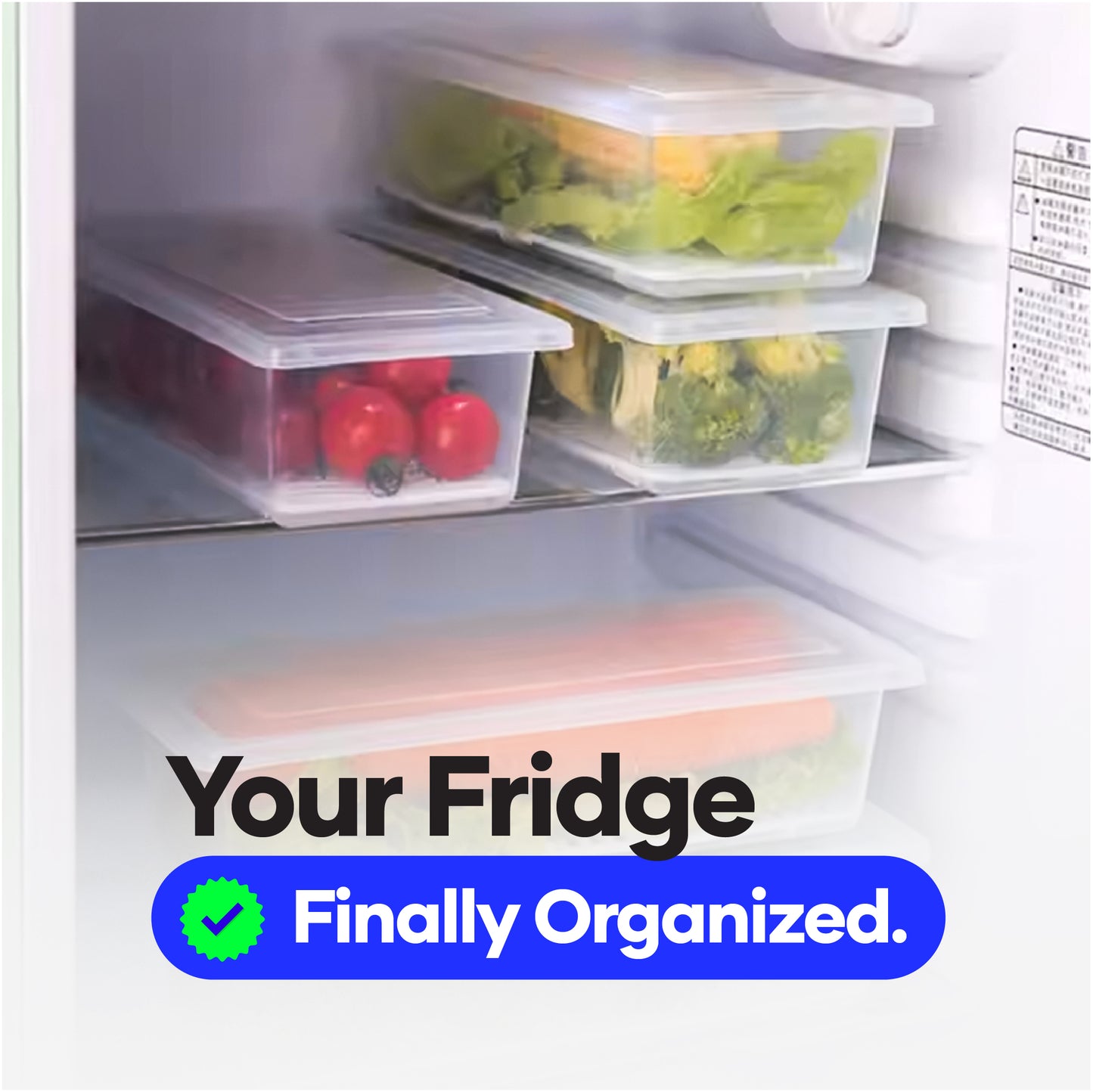 Fridge Organizers Storage Box - Multi-Use Containers (Pack of 6)