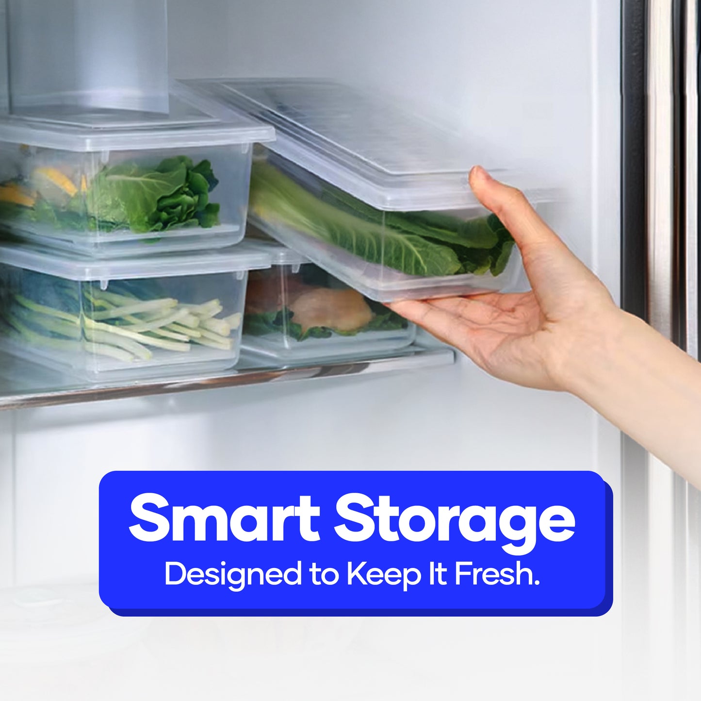 Fridge Organizers Storage Box - Multi-Use Containers (Pack of 6)